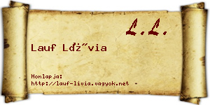 Lauf Lívia névjegykártya