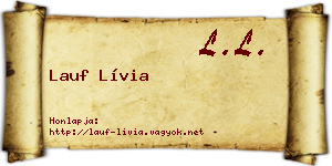Lauf Lívia névjegykártya
